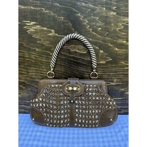 NWOT Rafe New York Handcraft Designer Shoulder Handbag Women Brown Woven Leather